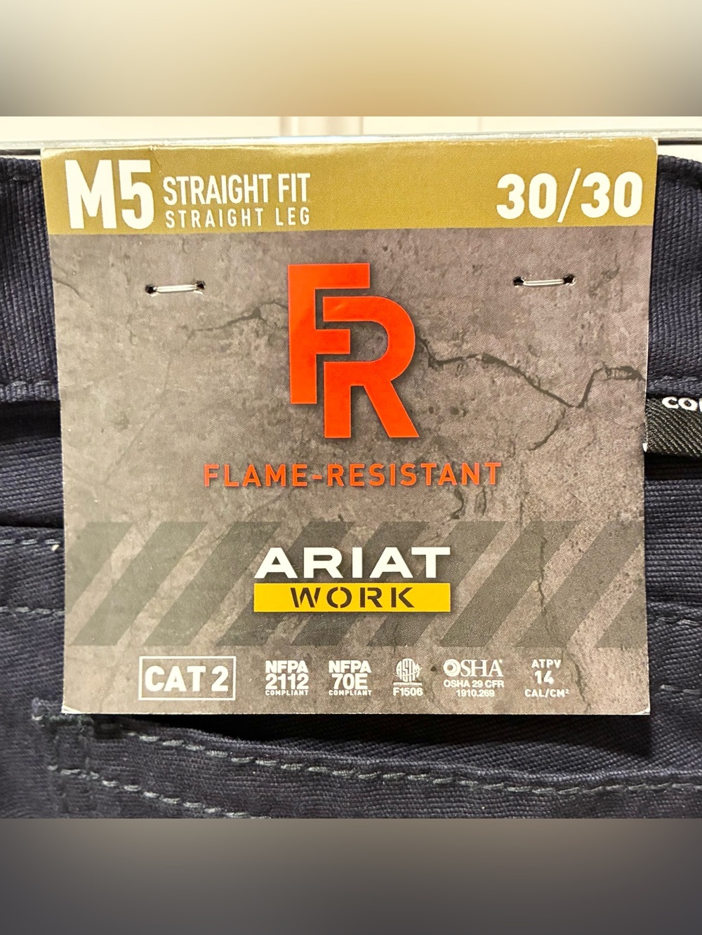 Ariat Men's Dark Navy FR M5 Stretch DuraLight Cordura Work Pants - Size: 30/30 - Picture 10 of 10